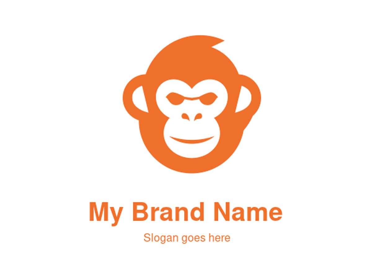 Minimalist Monkey Face Logo Design for Fun Tech and Entertainment Brands